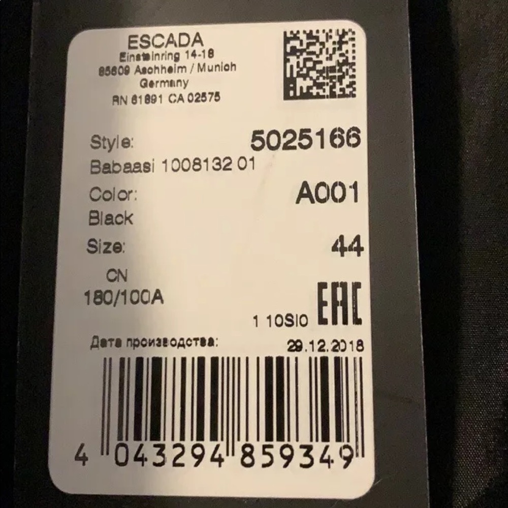 Escada jacket size 44ITA color black - Picture 6 of 7